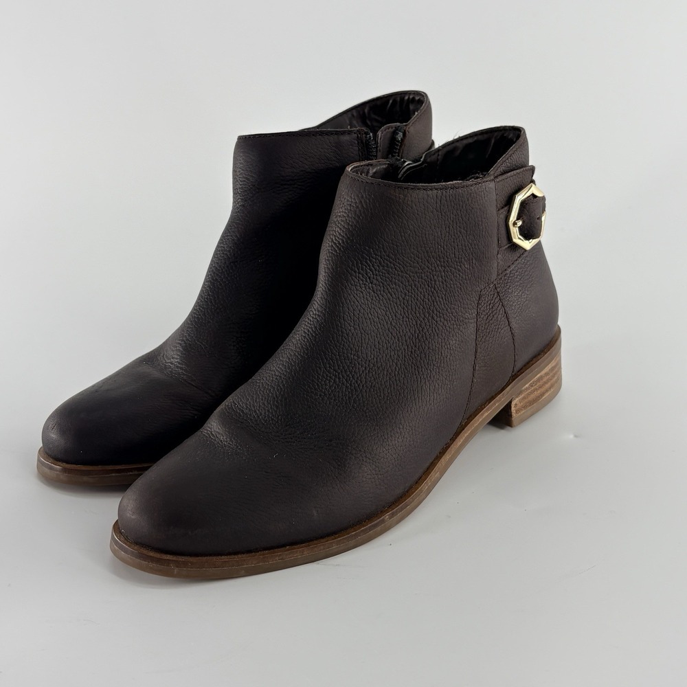 Cole Haan Lilah Boots Womens 7B Brown Side Zip Chukka Ankle Bootie  W14924